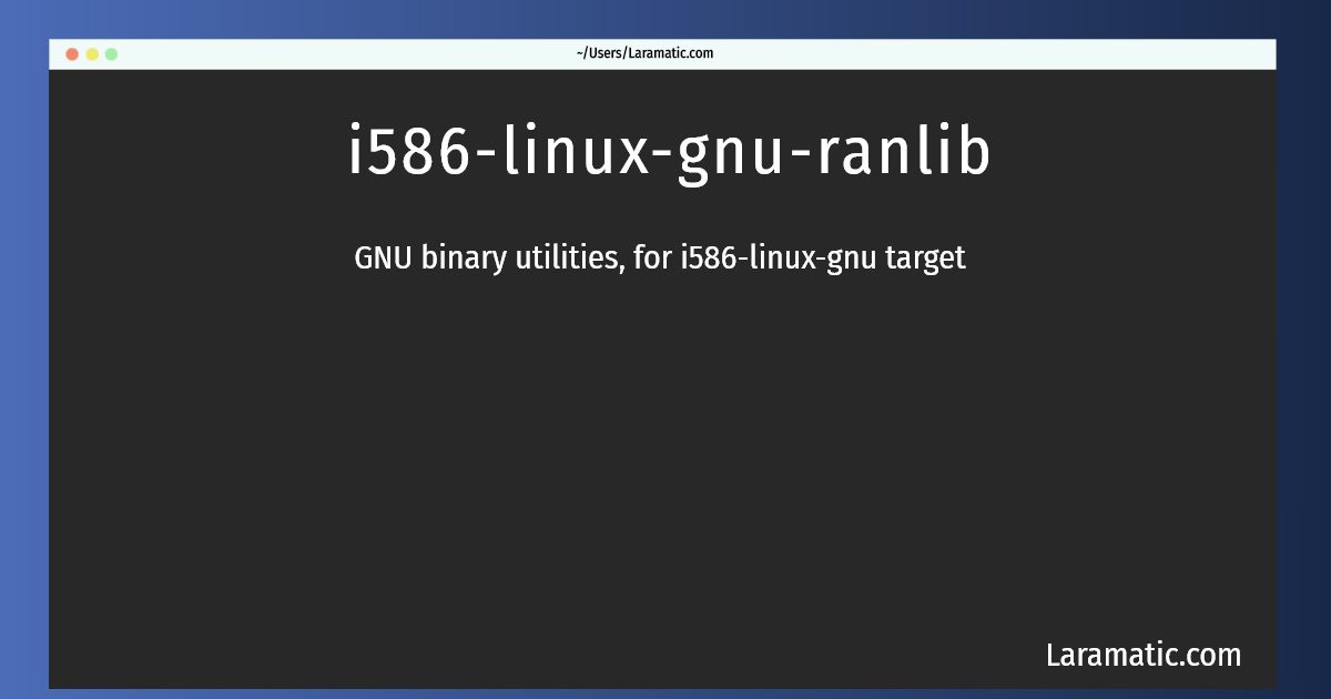 i586 linux gnu ranlib