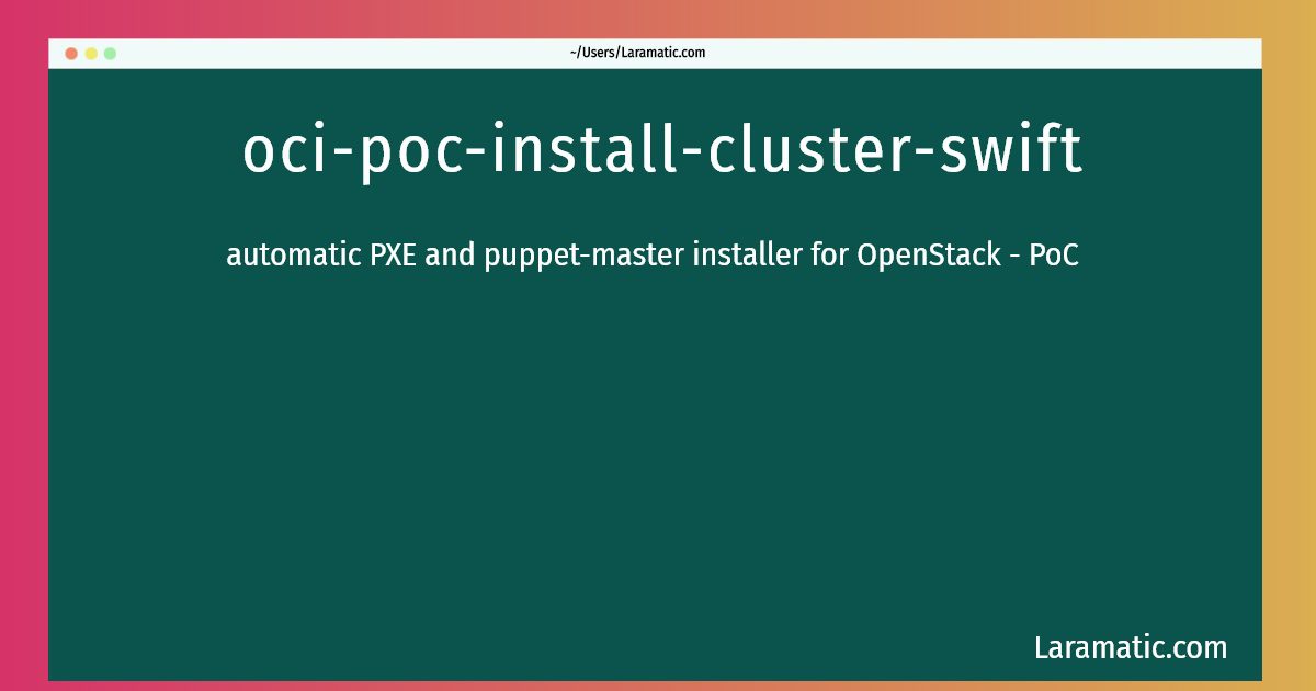 oci poc install cluster swift