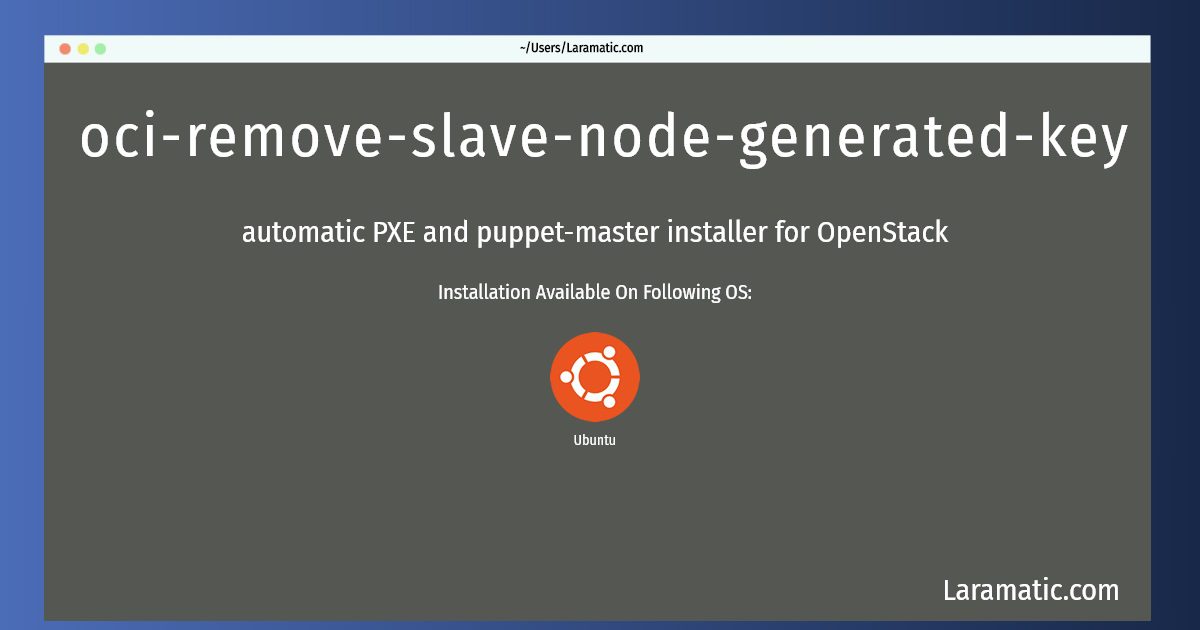 oci remove slave node generated key