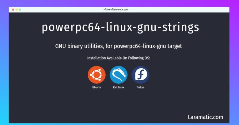 powerpc64 linux gnu strings