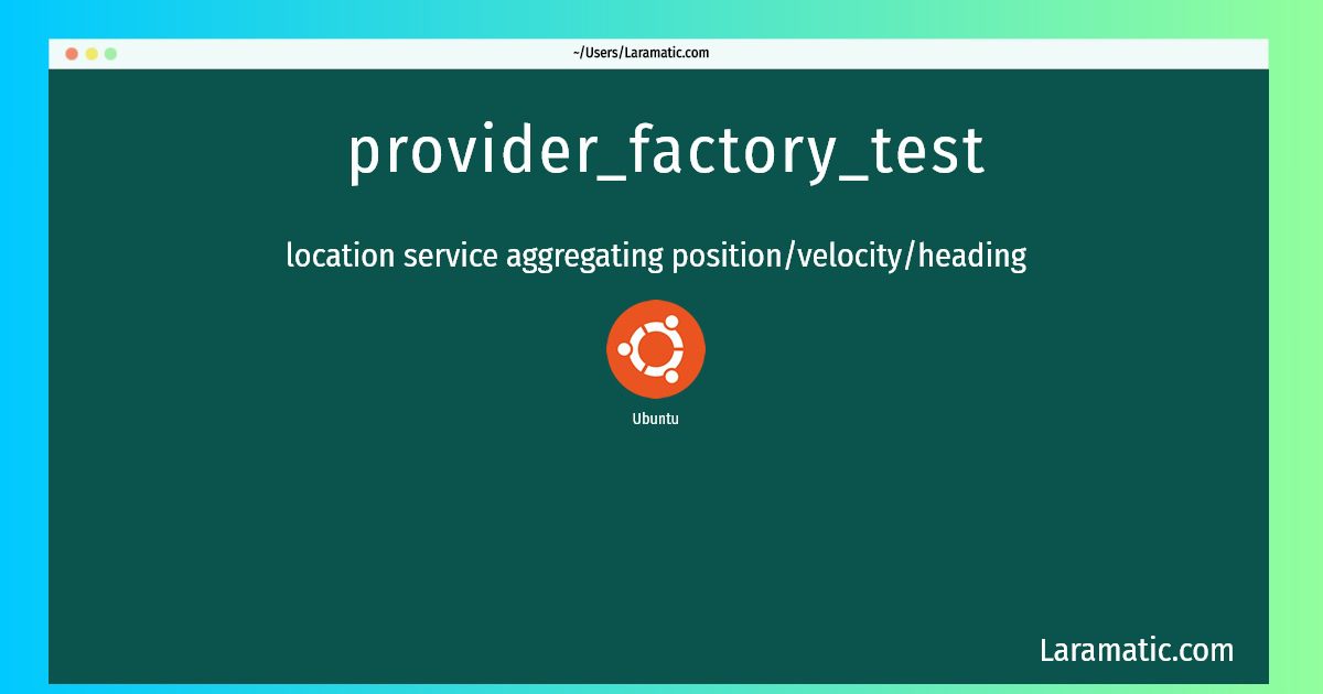 provider factory test