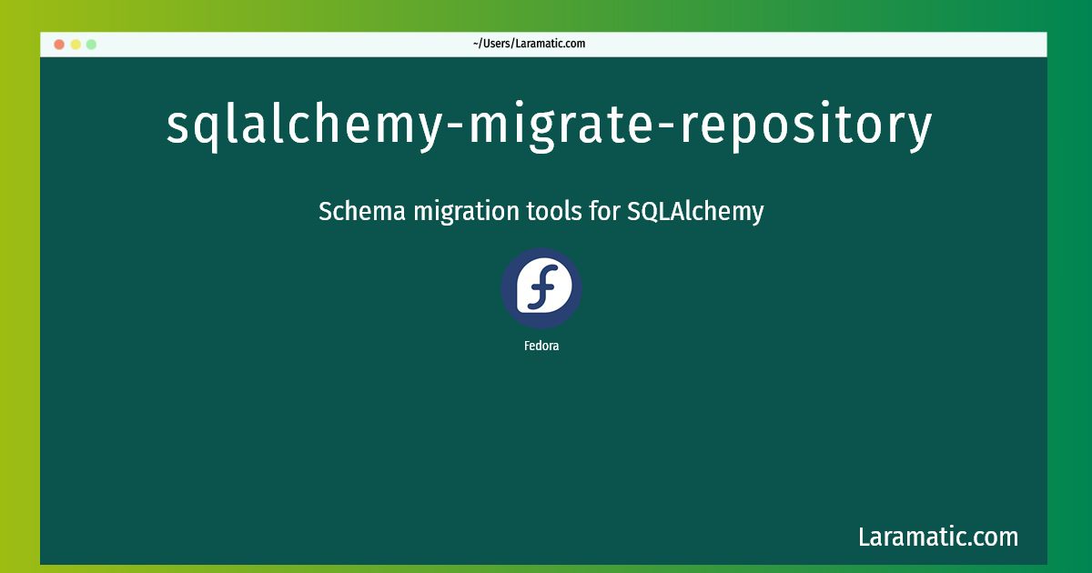 sqlalchemy migrate repository