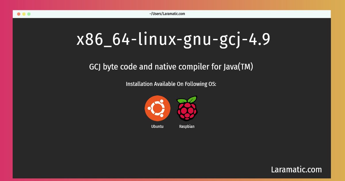 x86 64 linux gnu gcj 4 9