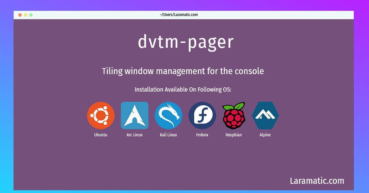 dvtm pager