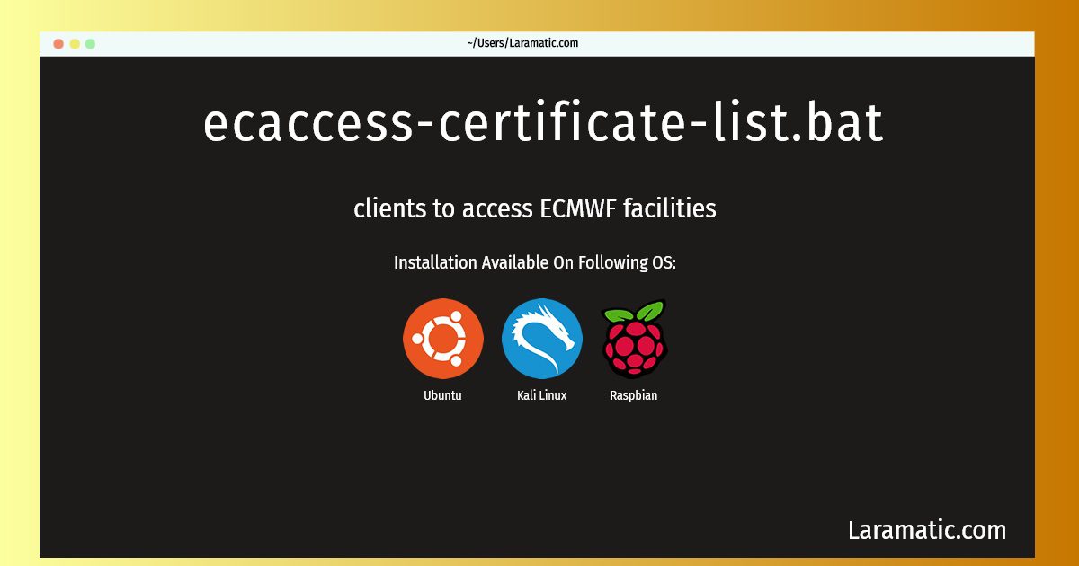 ecaccess certificate list bat