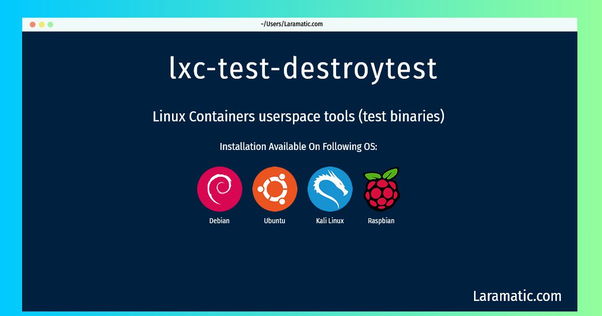 lxc test destroytest
