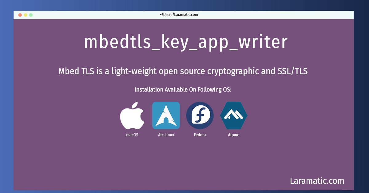 mbedtls key app writer