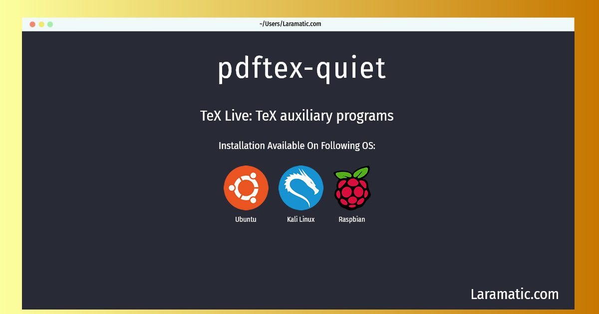 pdftex quiet