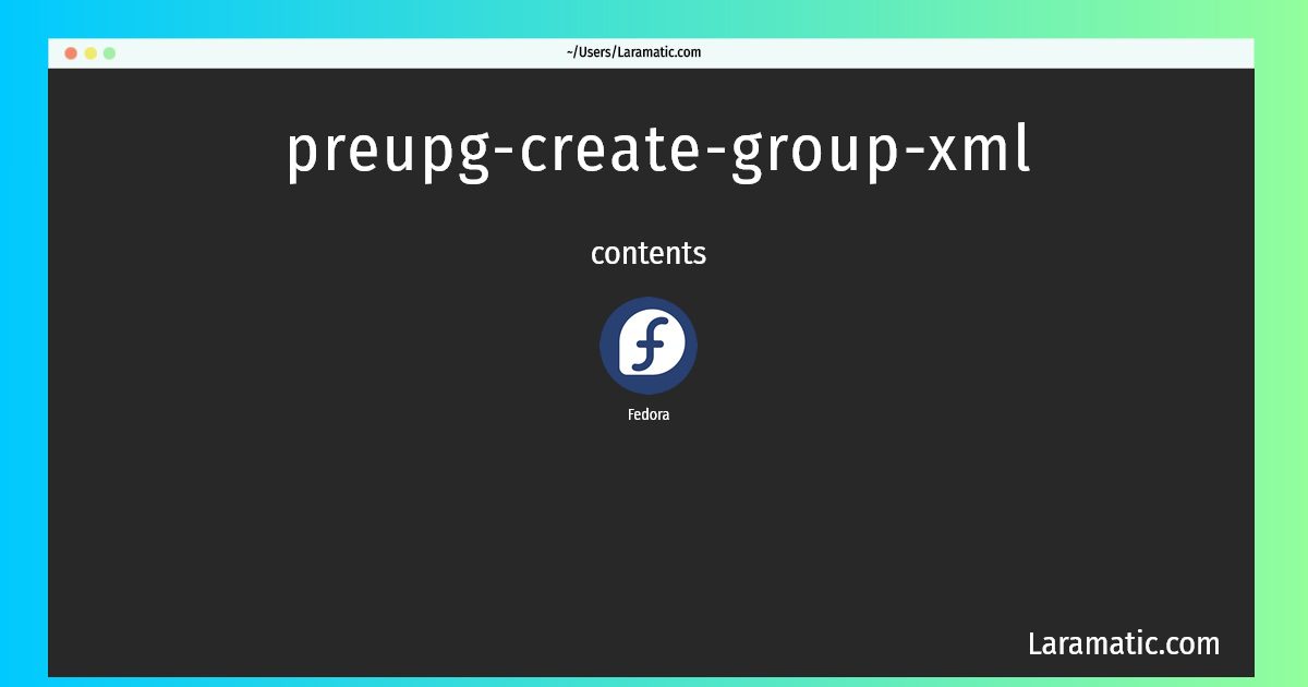 preupg create group