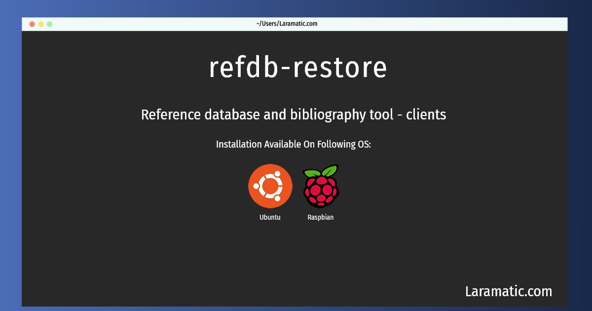 refdb restore