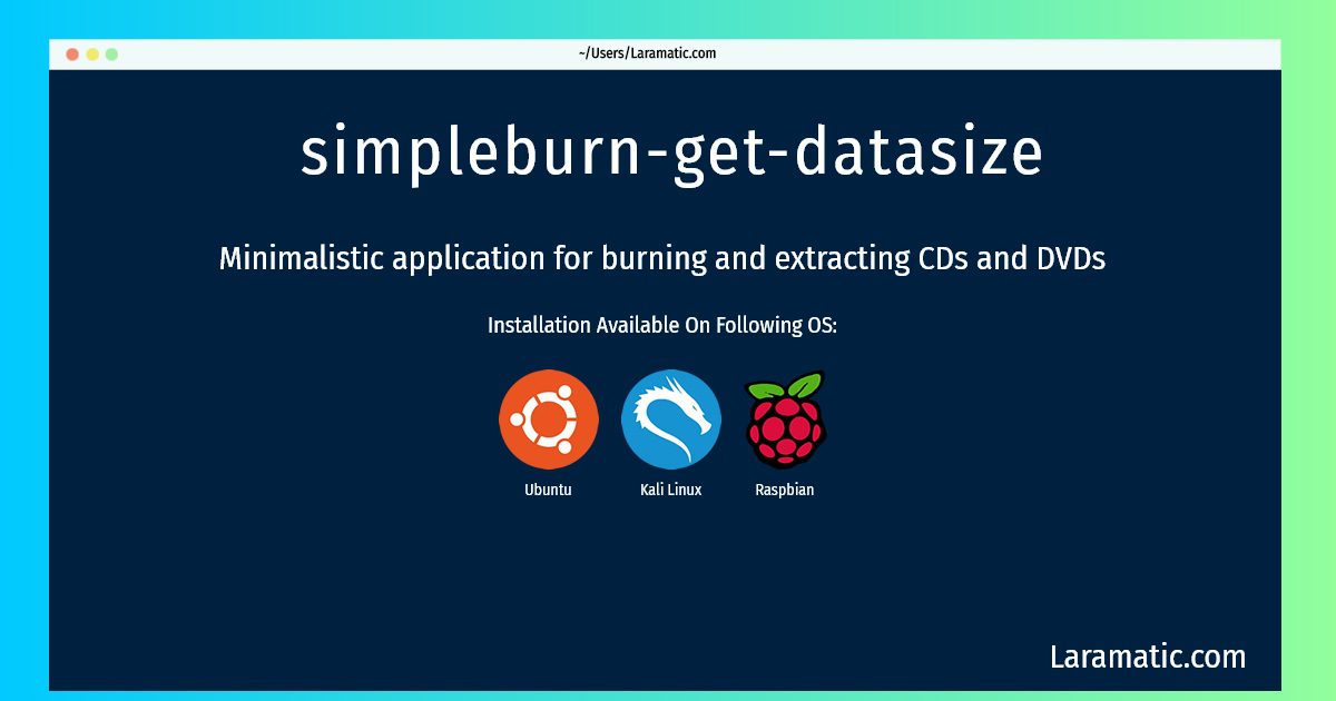 simpleburn get datasize