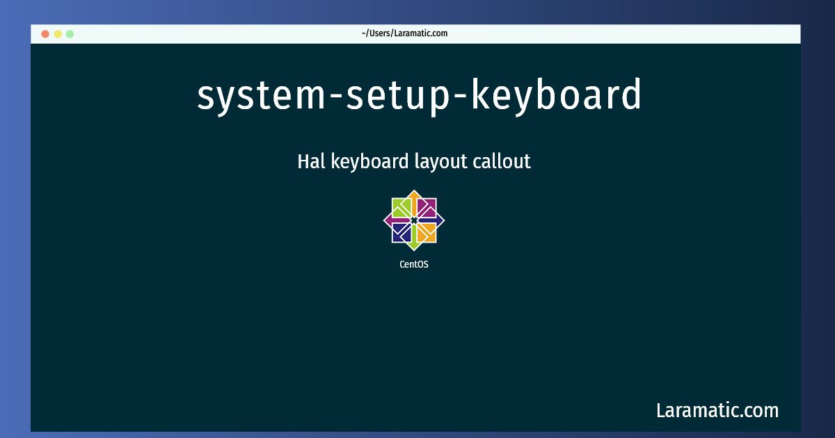 system setup keyboard